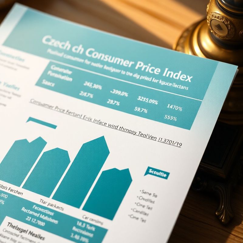 Detail tištěné infografiky rozpadu spotřebitelských cen